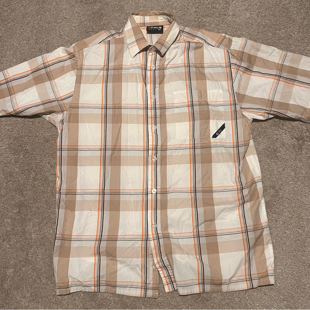Vintage Southpole Mens Short Sleeve Plaid Button Up Shirt Medium